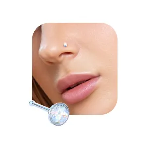 Silver Nose Stud - Delicate and Comfortable Sterling Silver Nose Stud Piercing with 3mm Cubic Zirkonia - Silver Nose Studs For Women