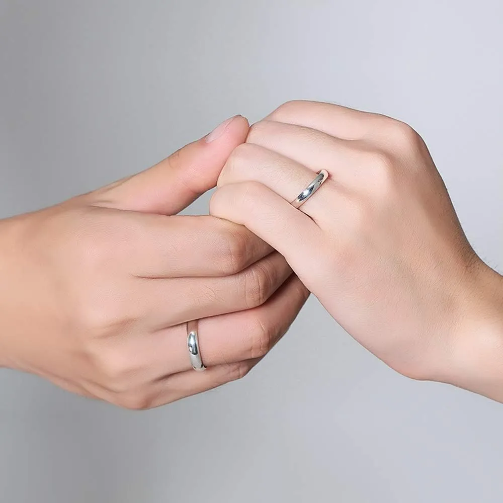 Simple Fashion S925 Sterling Silver Ring Smooth Plain Dome Comfort Solid Silver Wedding Ring For Men & Women 3.5 mm 3-13# 24k Real Gold Plated Jewelry