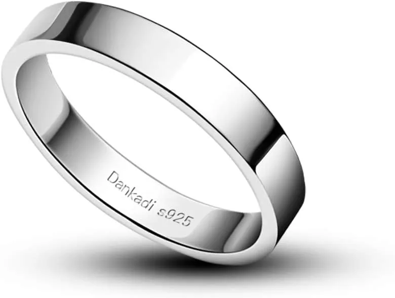 Simple Fashion S925 Sterling Silver Ring Smooth Plain Dome Comfort Solid Silver Wedding Ring For Men & Women 3.5 mm 3-13# 24k Real Gold Plated Jewelry