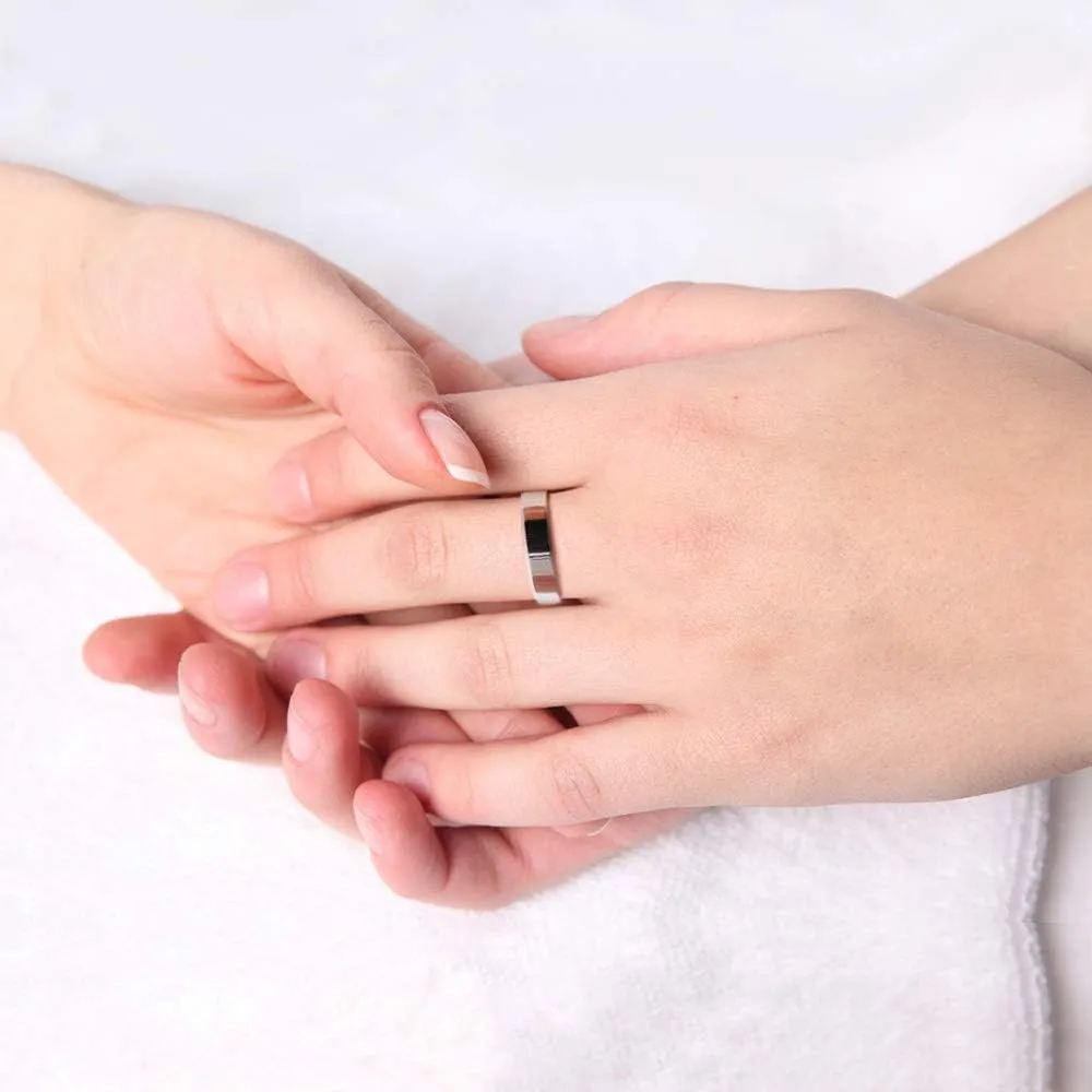 Simple Fashion S925 Sterling Silver Ring Smooth Plain Dome Comfort Solid Silver Wedding Ring For Men & Women 3.5 mm 3-13# 24k Real Gold Plated Jewelry