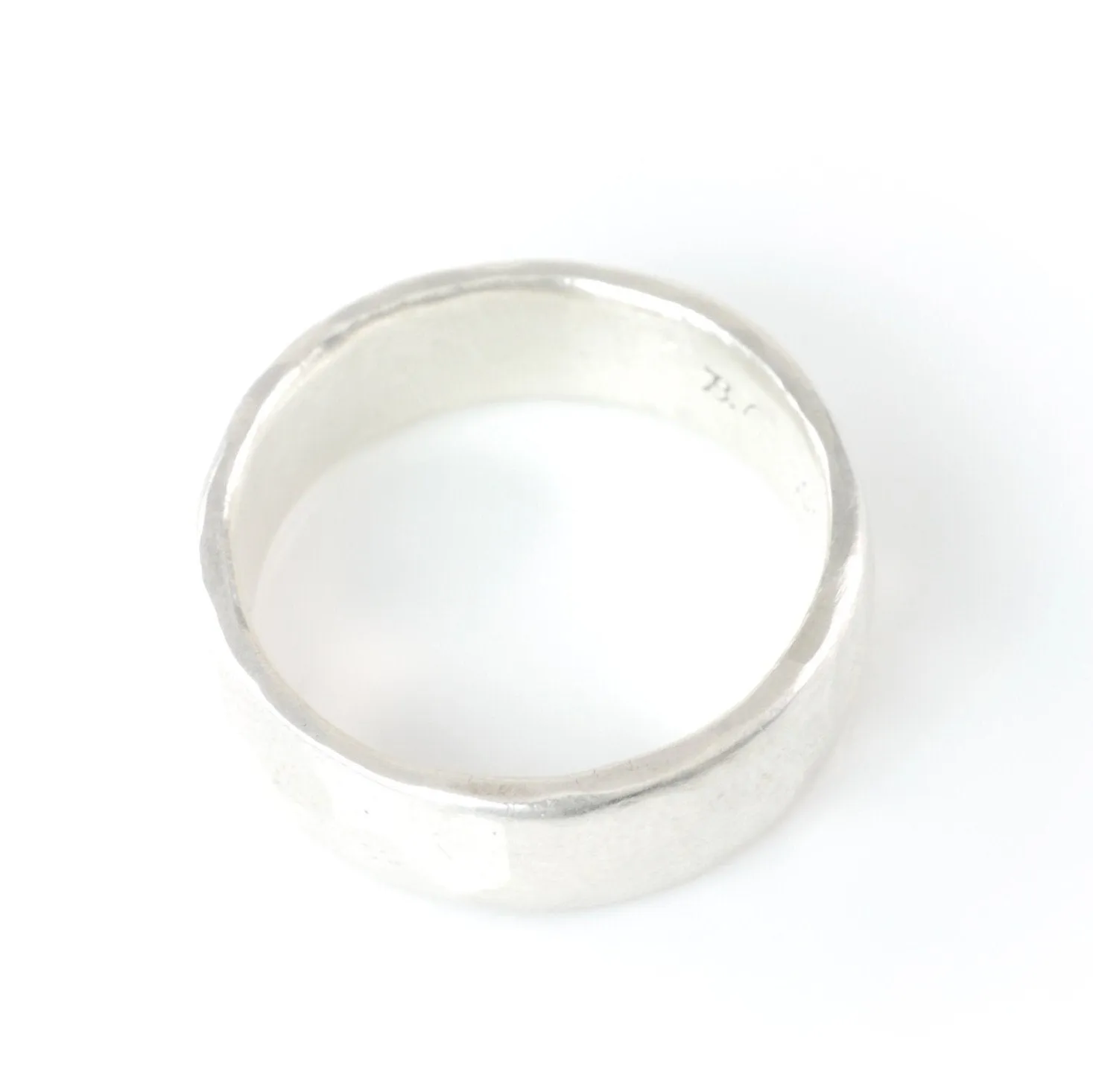 Simple Hammered Ring in Palladium Sterling Silver - Size 8 1/4 - Ready to Ship