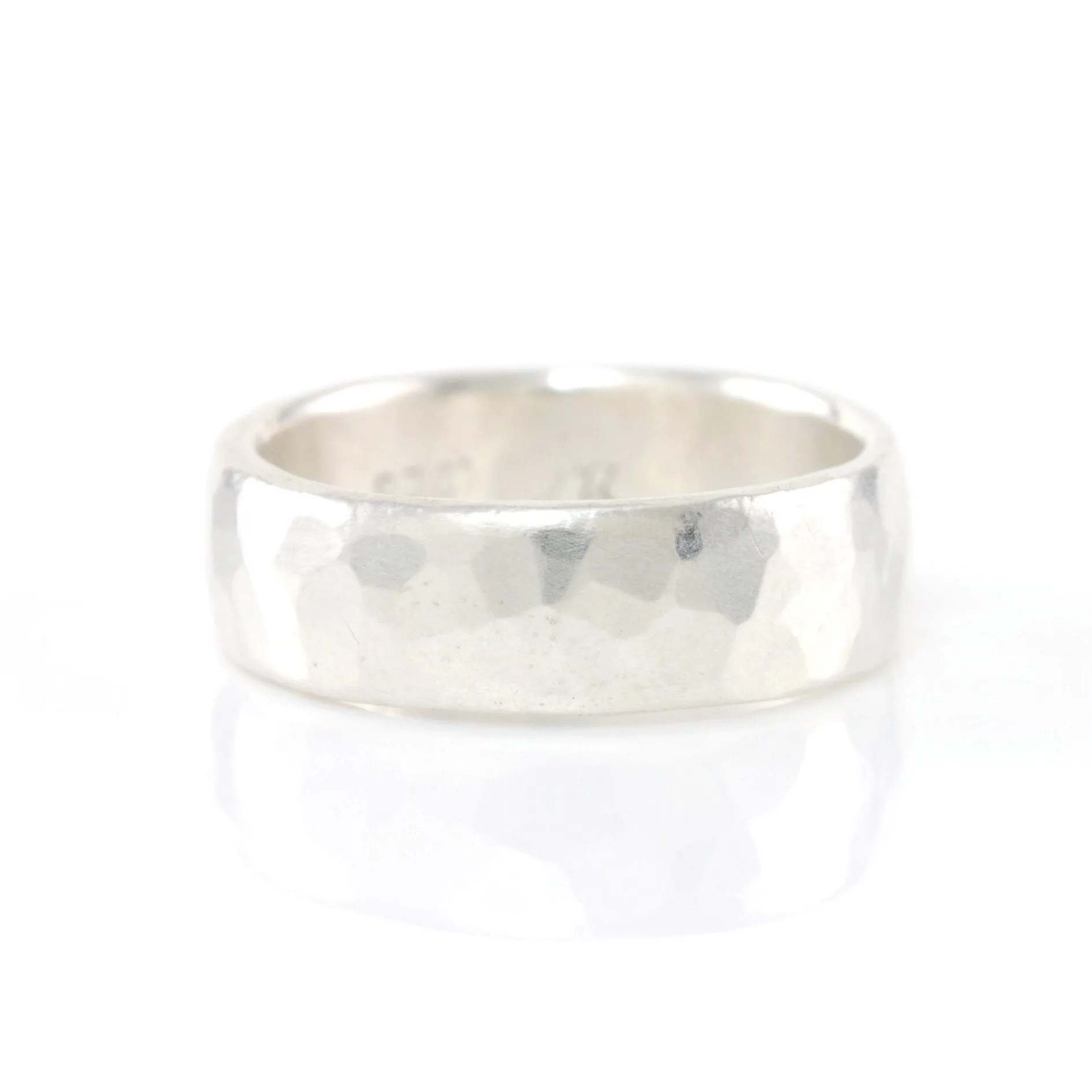 Simple Hammered Ring in Palladium Sterling Silver - Size 8 1/4 - Ready to Ship