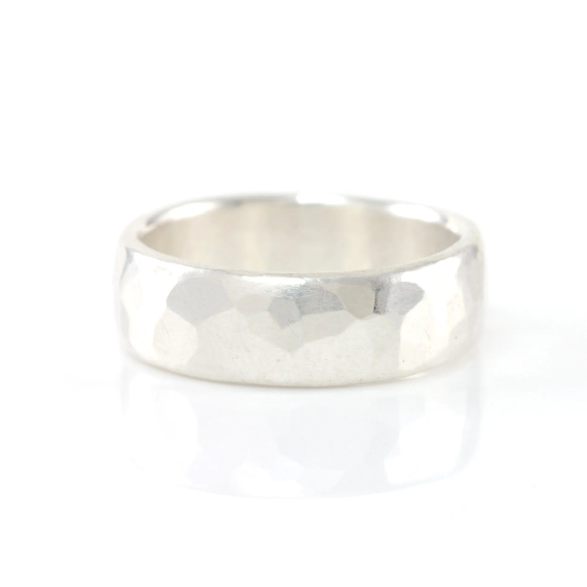 Simple Hammered Ring in Palladium Sterling Silver - Size 8 1/4 - Ready to Ship
