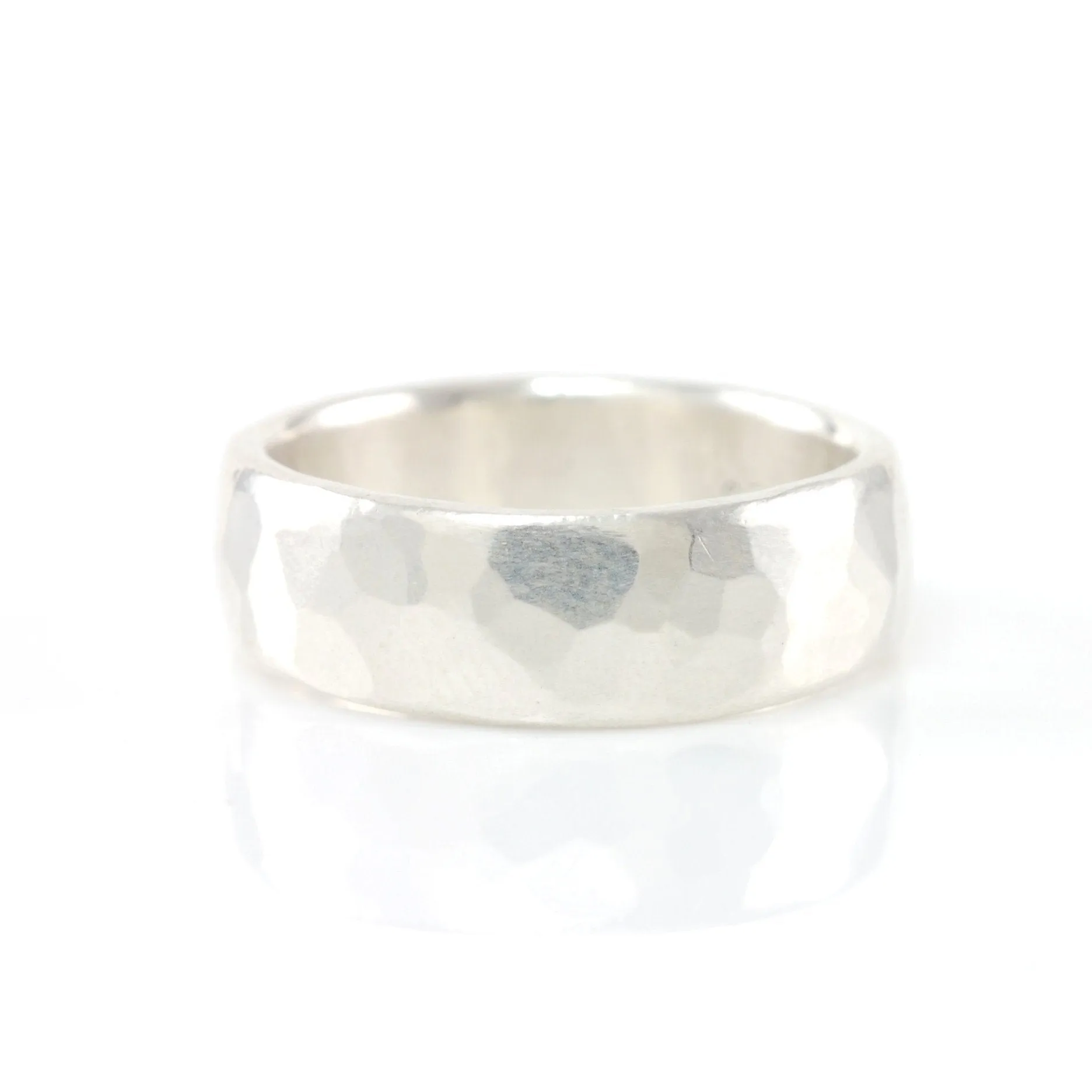 Simple Hammered Ring in Palladium Sterling Silver - Size 8 1/4 - Ready to Ship