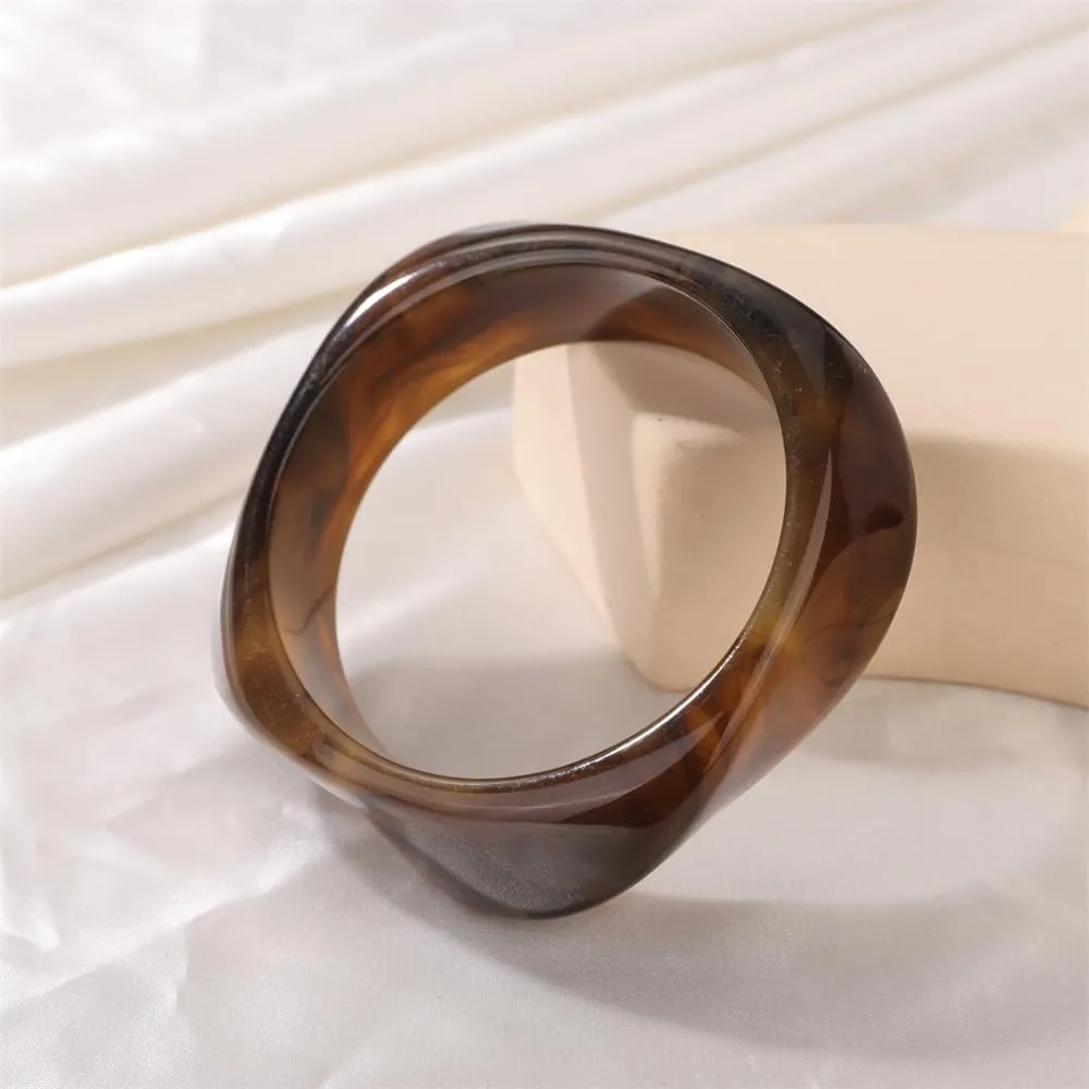 Sither Chunky Acrylic Bracelet for Women Cuff Bangle Bracelet Colorful Irregular Wide Bracelet for Halloween Christmas Gift