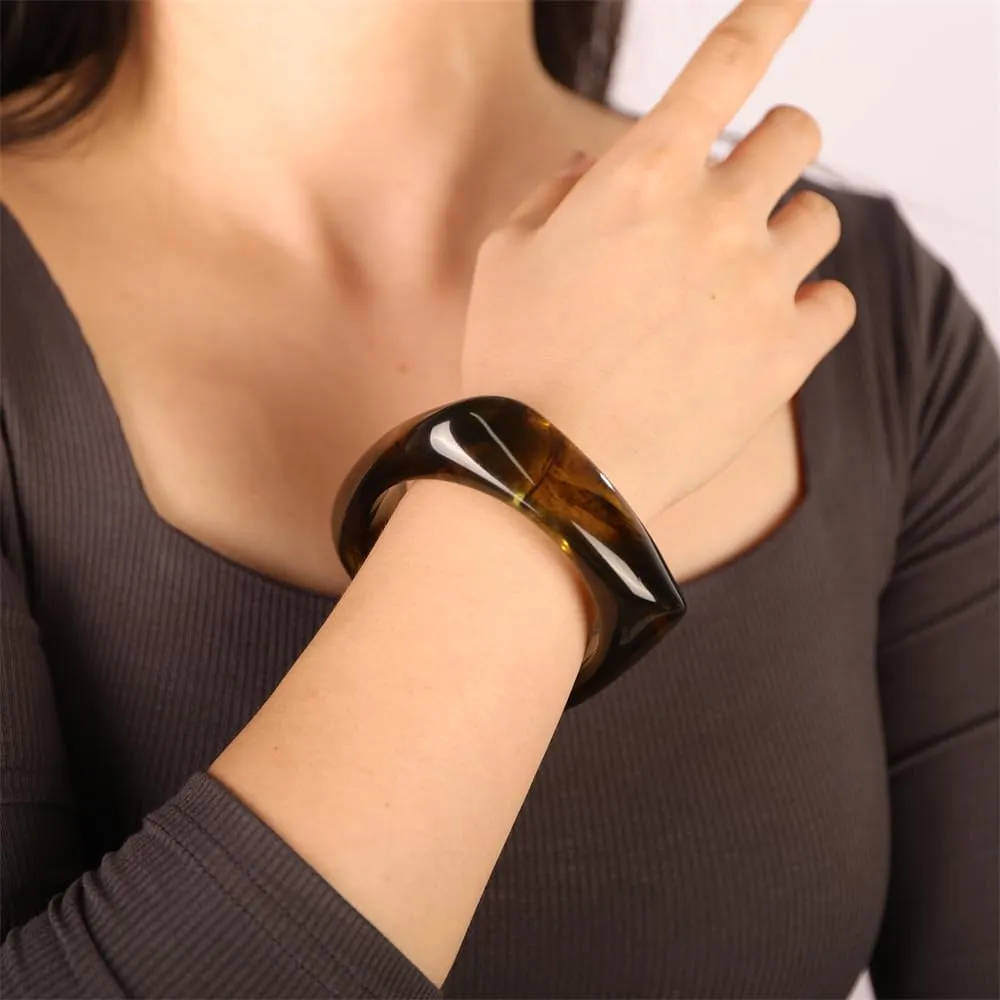Sither Chunky Acrylic Bracelet for Women Cuff Bangle Bracelet Colorful Irregular Wide Bracelet for Halloween Christmas Gift