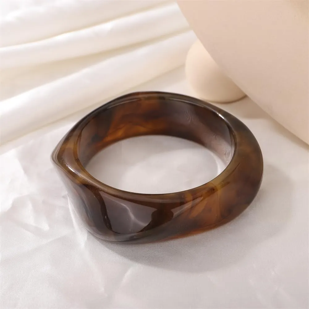 Sither Chunky Acrylic Bracelet for Women Cuff Bangle Bracelet Colorful Irregular Wide Bracelet for Halloween Christmas Gift