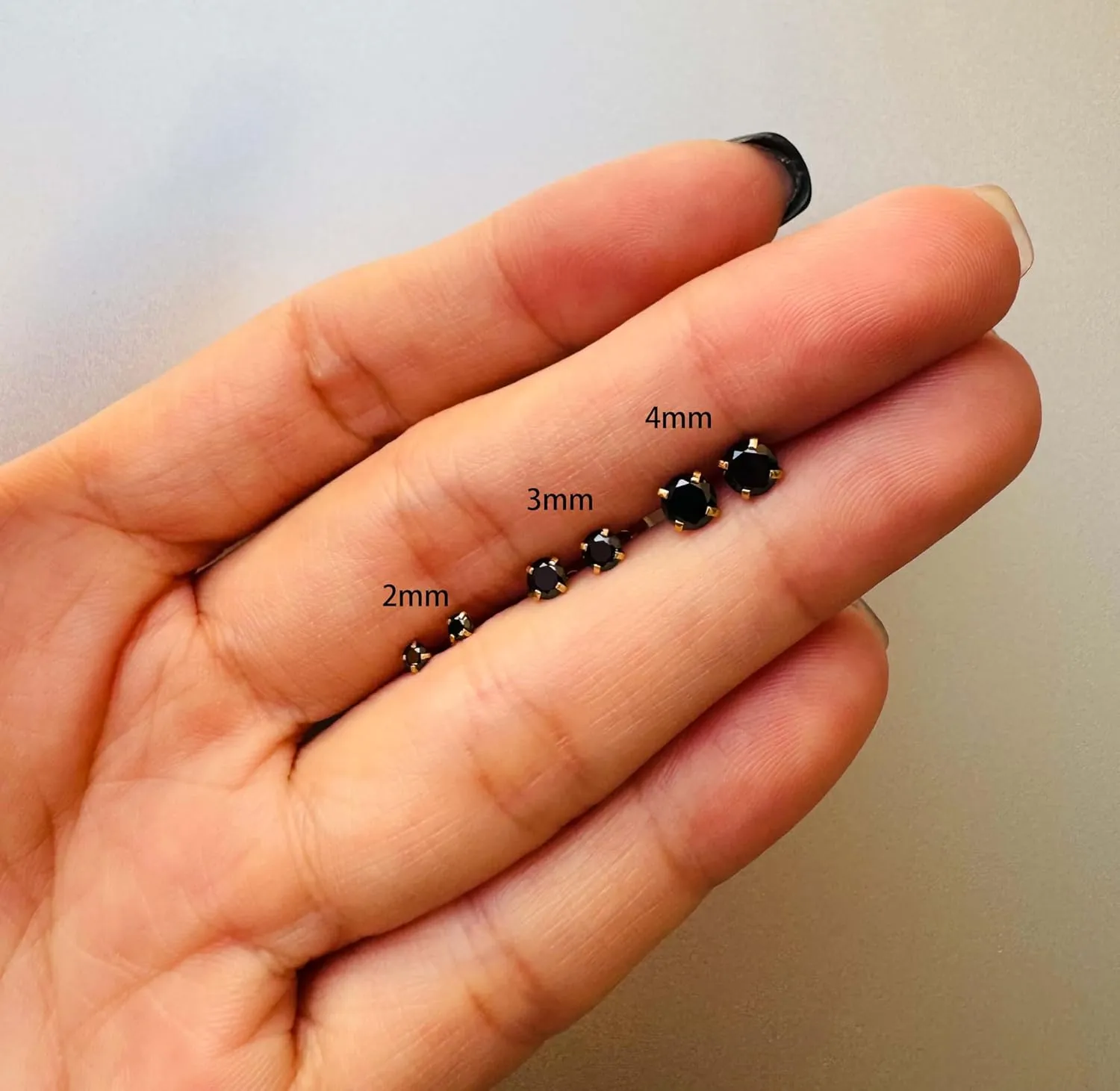 Small CZ Stud Flatback Earrings for Women,Dainty Flat Screw Back Cartilage Earring Stud,Helix Conch Tragus Piercing Jewelry,Tiny Cubic Zirconia Studs Hypoallergenic (2mm Gold, Black CZ)