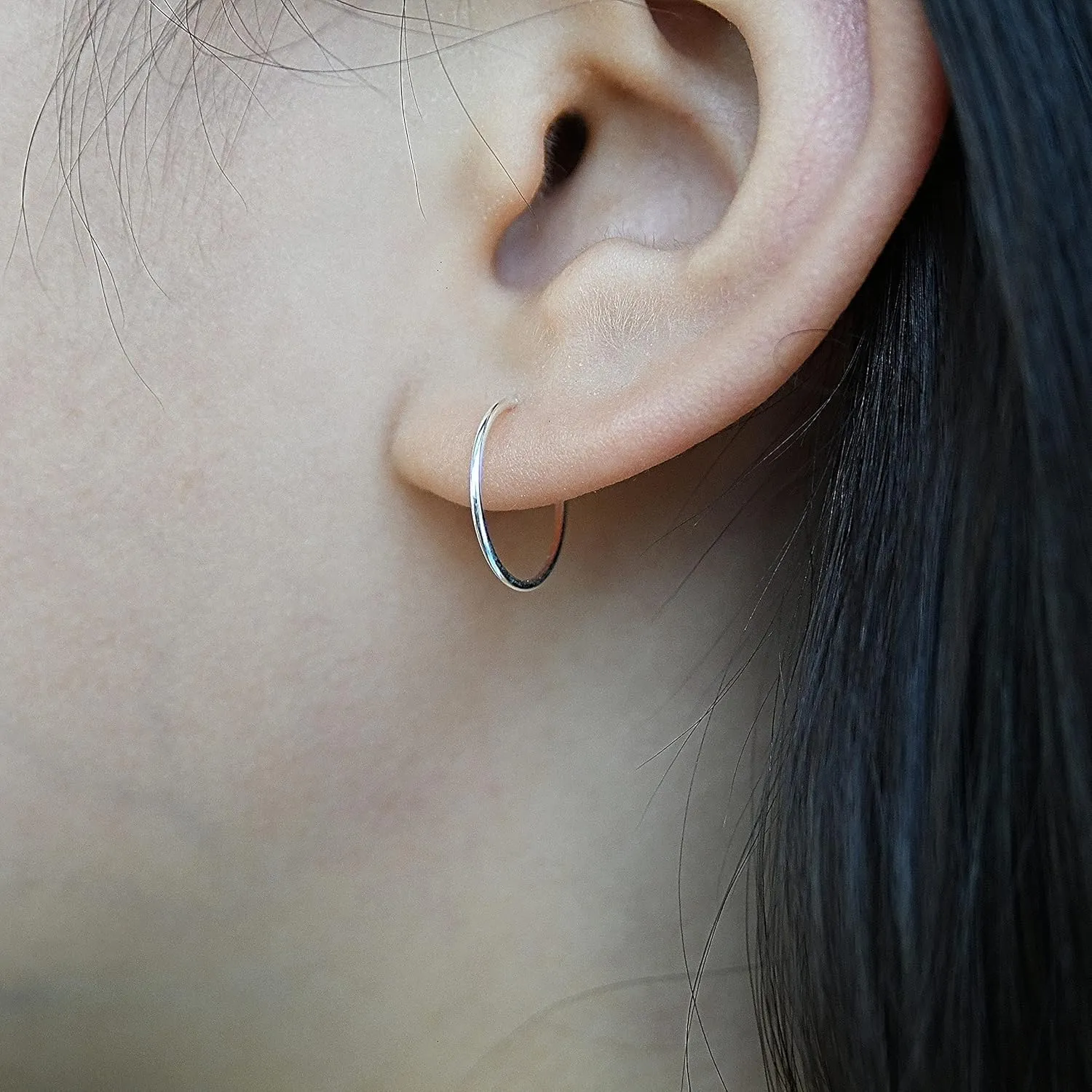 Small Silver Hoop Earrings for Women, Hypoallergenic Hoop Earrings