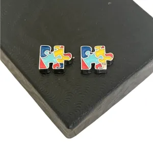 Small steel Autism Stud Earrings for Girls Women - Aspergers Autism Jewelry Gifts