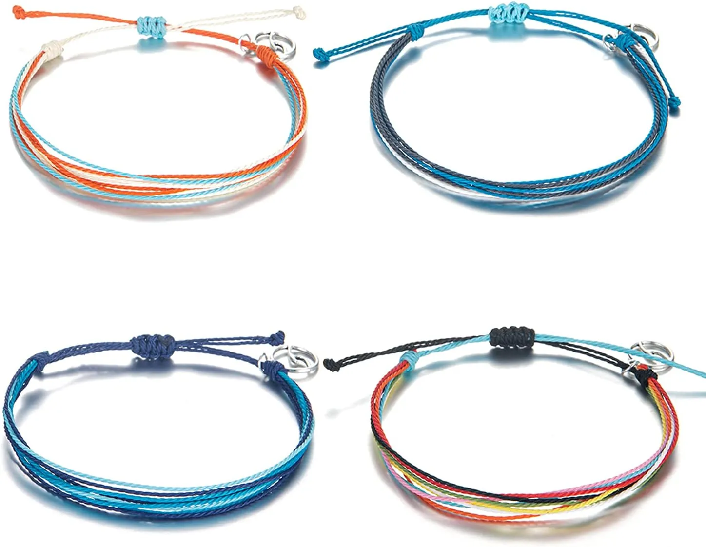 Softones VSCO String Wave Bracelets for Women Handmade Colorful Waterproof Adjustable Braided Beach Bracelet Set for Women
