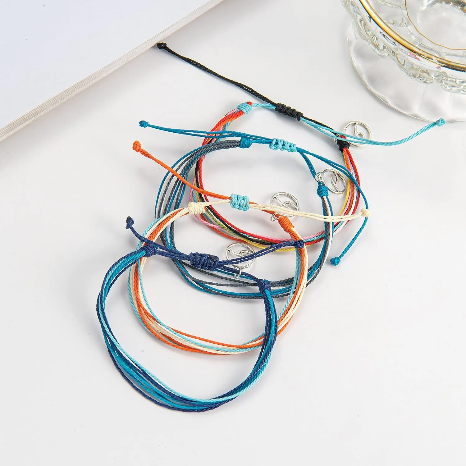 Softones VSCO String Wave Bracelets for Women Handmade Colorful Waterproof Adjustable Braided Beach Bracelet Set for Women