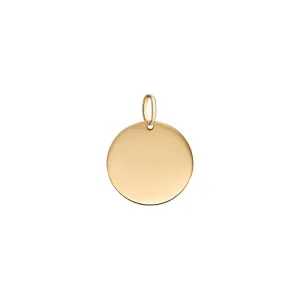 Solid 10k Gold Disc Pendant Initial Personalised Monogram Name Engraved Jewelry Gift for Women Round Tag Medallion Charm for Necklace (10mm/0,40inch)