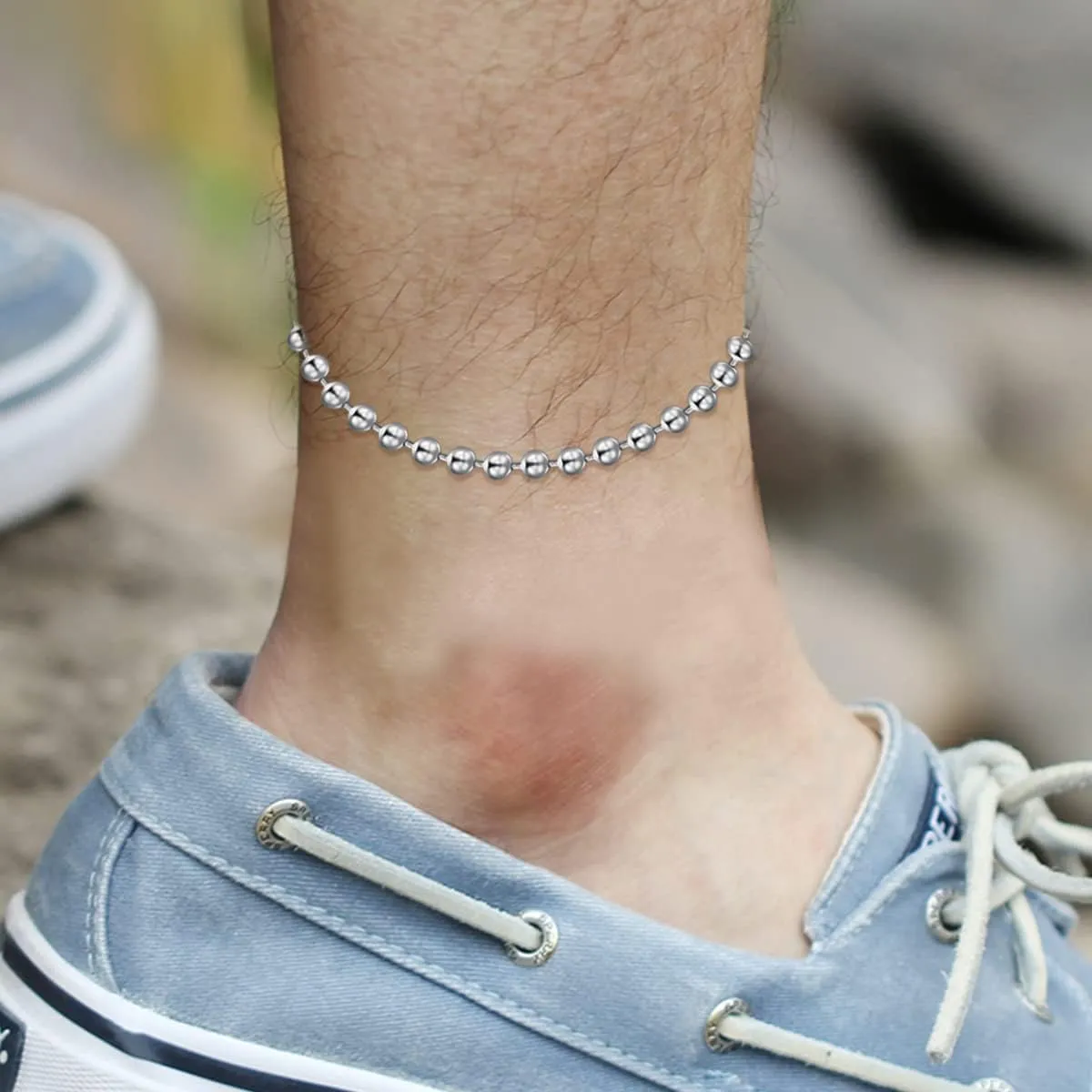 Solid 925 Sterling Silver Paperclip Chain/Byzantine Chain/Round Bead Ball Chain/Cable Chain/Mesh Chain/Round Box Chain Anklet Ankle Bracelet for Men Women, Made in Italy 9/10/11 Inch
