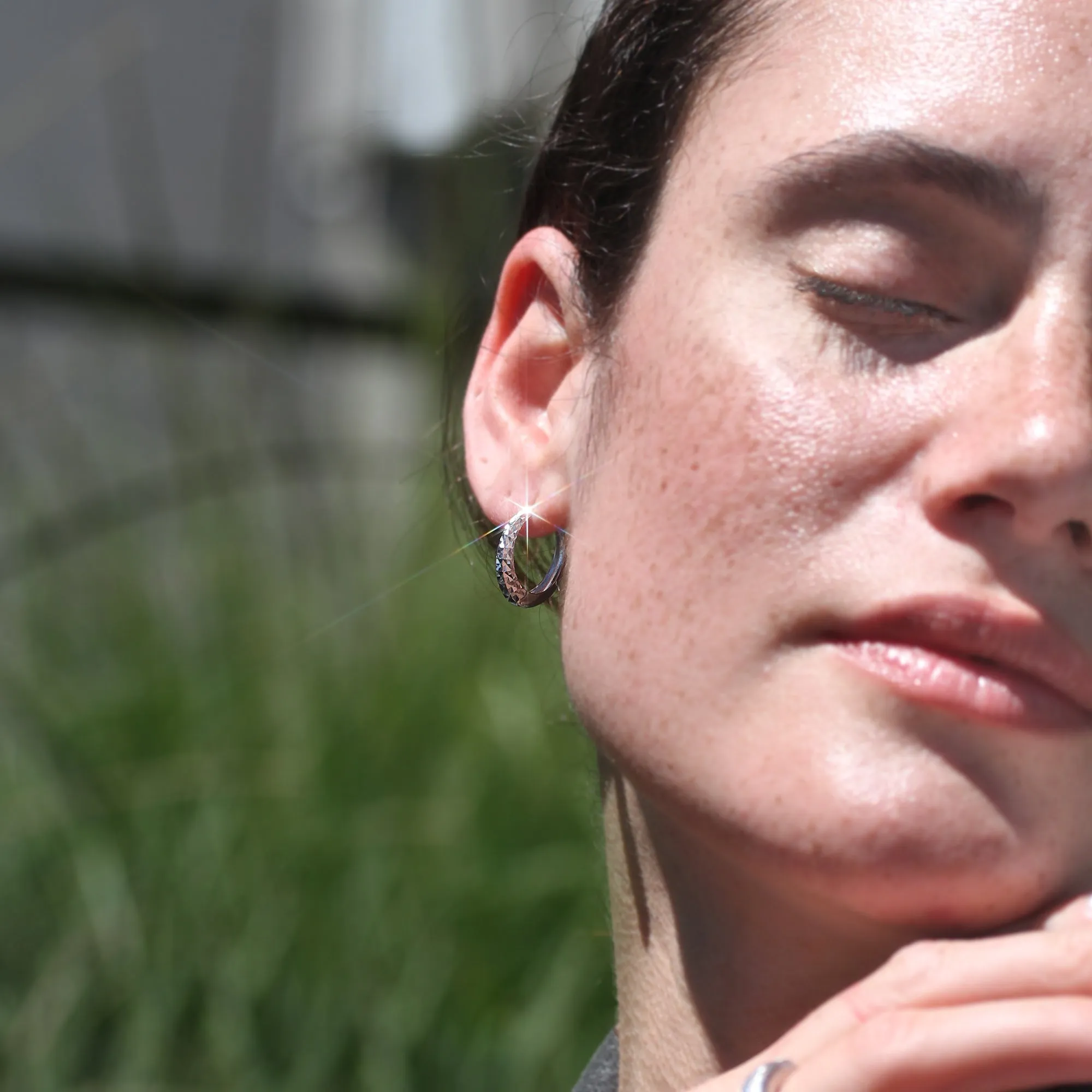 Sparkling Diamond-Cut Oval Hoops