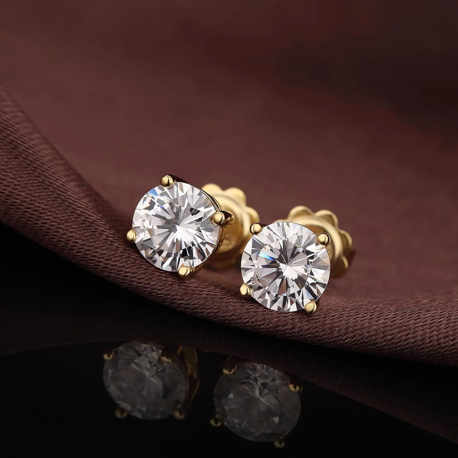 Sparkling Round Cut/Square Cut CZ Diamond Stud Earrings 925 Sterling Silver Cubic Zirconia Stud Earrings Hypoallergenic CZ Studs Earrings for Women/Men Unisex Earrings Studs 4MM-8MM