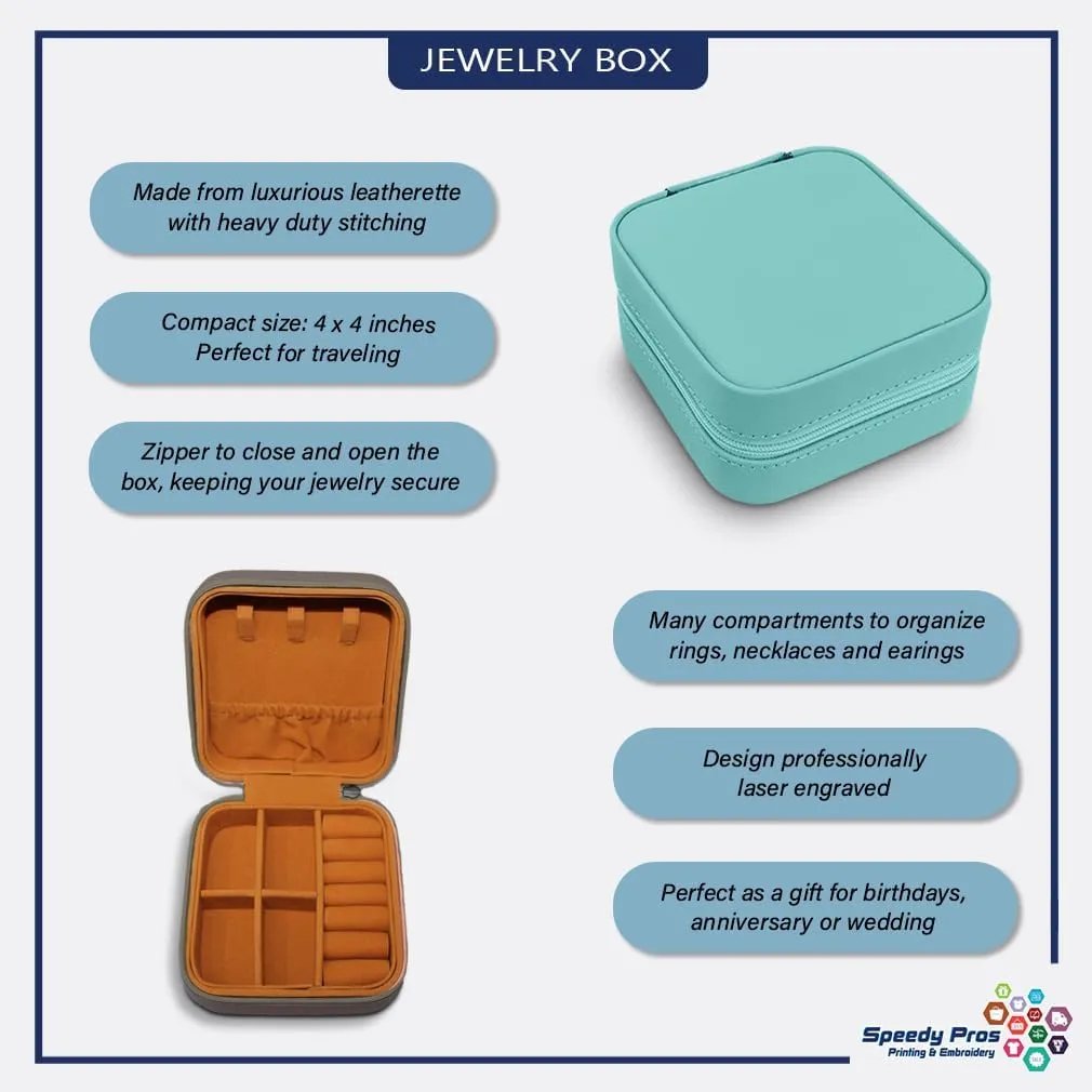 Speedy Pros Engraved Leather Jewelry Box Faith Bigger than Your Fears Inspiration & Motivation Faith Travel Earring Case for Women Chill