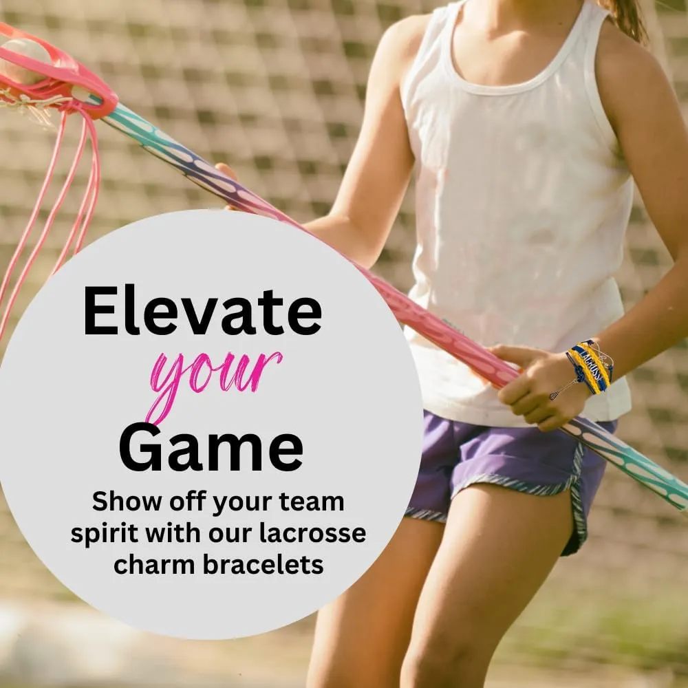 SportyBella Lacrosse Bracelets For Girls - Adjustable Charm Bracelet w/Infinity Symbol & Silver Lacrosse Stick Charm. Friendship Bracelet Gifts for Players, Teams & Coaches