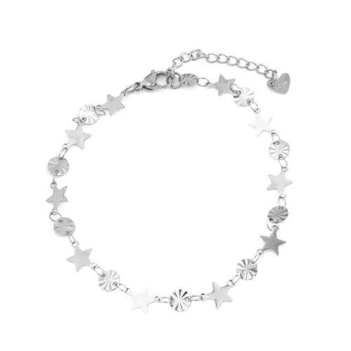 Stainless Steel Anklet Bracelet For Women Metal Chain Love Heart Charm
