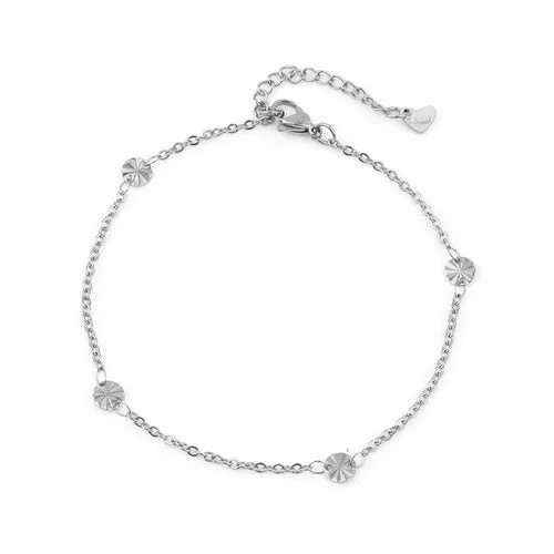 Stainless Steel Anklet Bracelet For Women Metal Chain Love Heart Charm