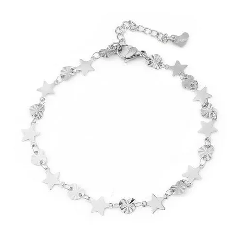 Stainless Steel Anklet Bracelet For Women Metal Chain Love Heart Charm