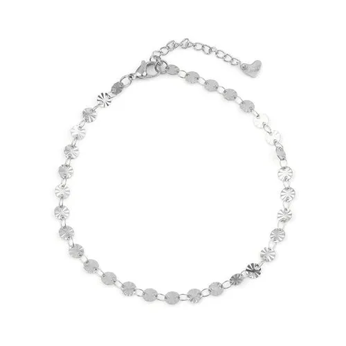 Stainless Steel Anklet Bracelet For Women Metal Chain Love Heart Charm