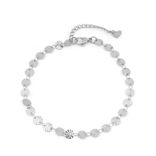 Stainless Steel Anklet Bracelet For Women Metal Chain Love Heart Charm