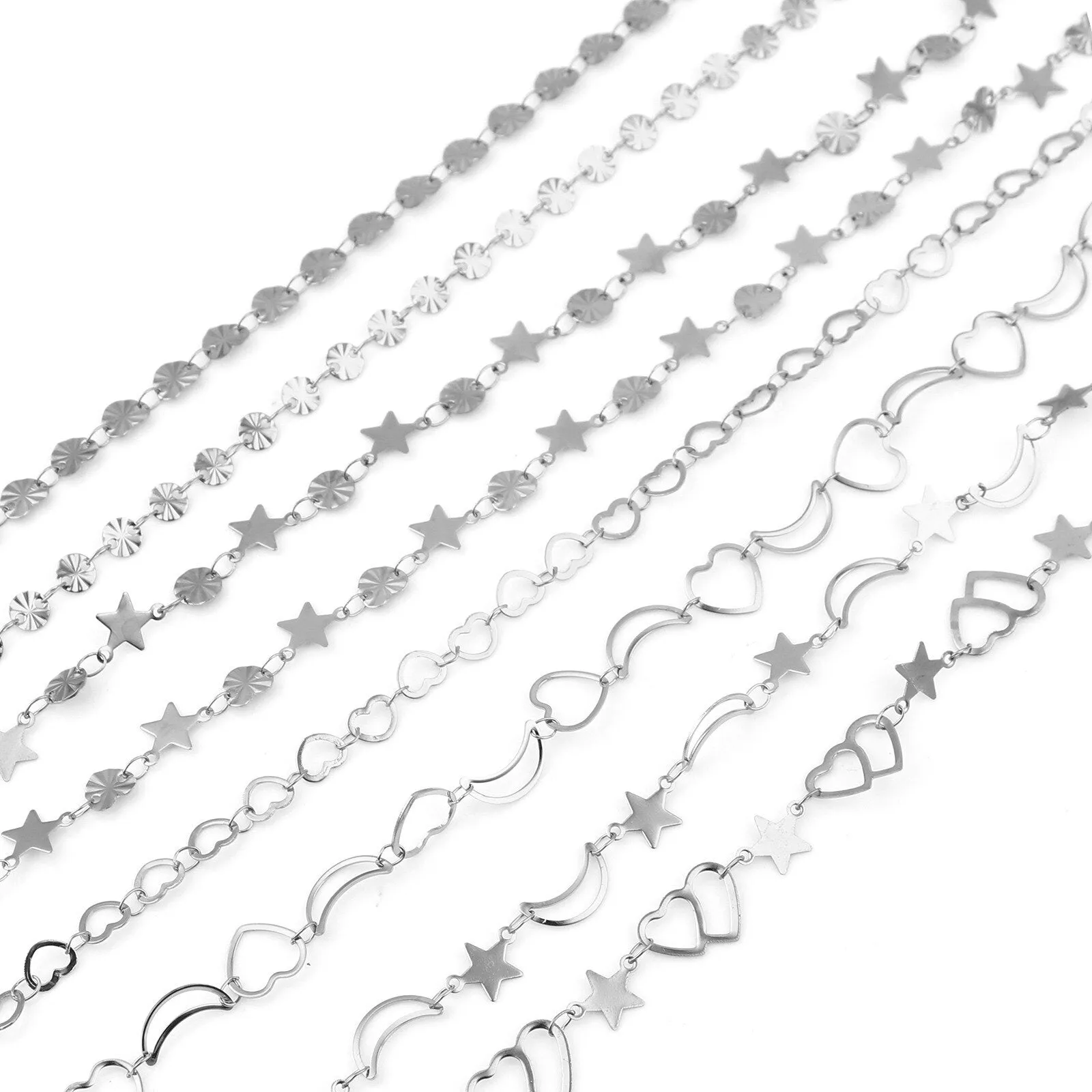 Stainless Steel Anklet Bracelet For Women Metal Chain Love Heart Charm