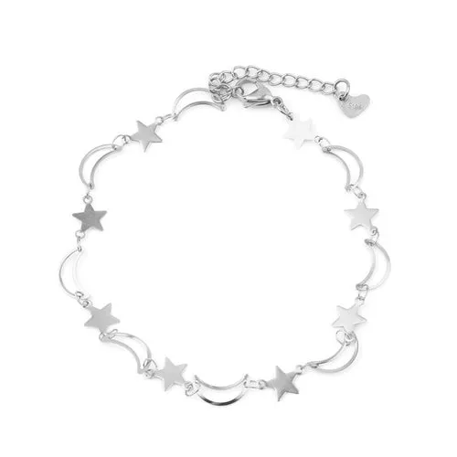 Stainless Steel Anklet Bracelet For Women Metal Chain Love Heart Charm
