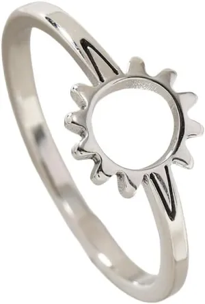 Stainless Steel Sun Style Promise Statement Ring Dainty Stackable Rings Vintage Sun Ring Simple Sunburst Rings Jewelry for Women Size 6-9