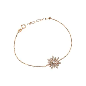 Star Dainty Silver Chain Bracelet with Crystals