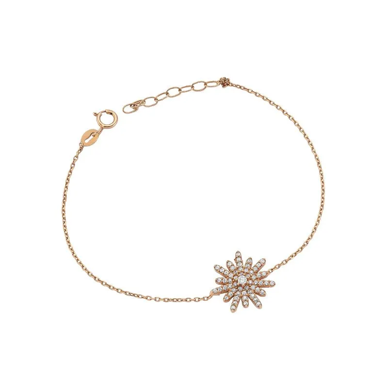 Star Dainty Silver Chain Bracelet with Crystals