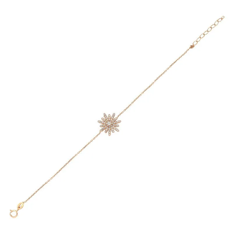 Star Dainty Silver Chain Bracelet with Crystals