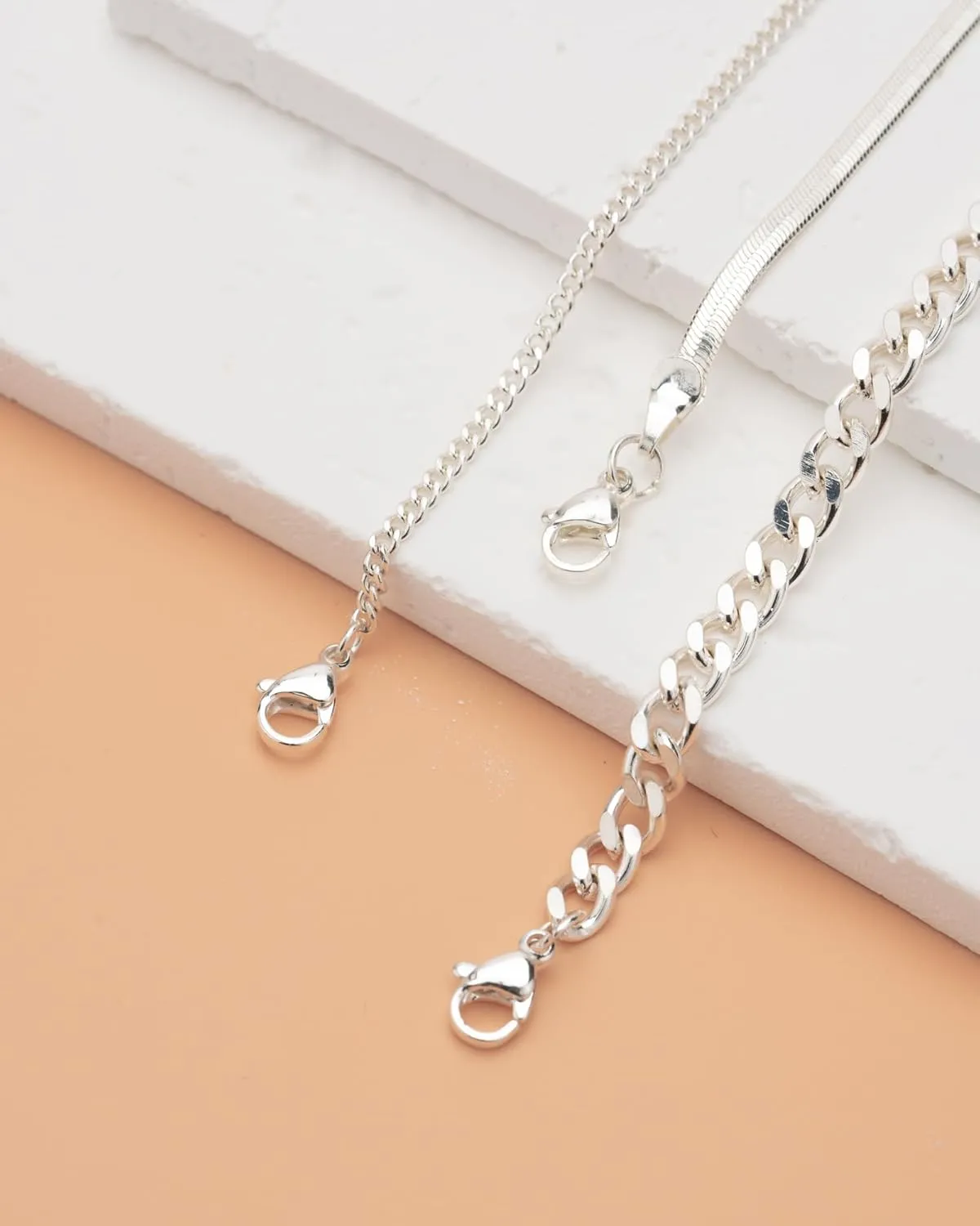 Sterling Silver Ankle Bracelets for Women Strong Lobster Clasp - Cuban Link, Figaro, Rope, Flat Mariner, Snake Herringbone, Satellite, Paperclip - Summer Beach Waterproof Silver Anklet