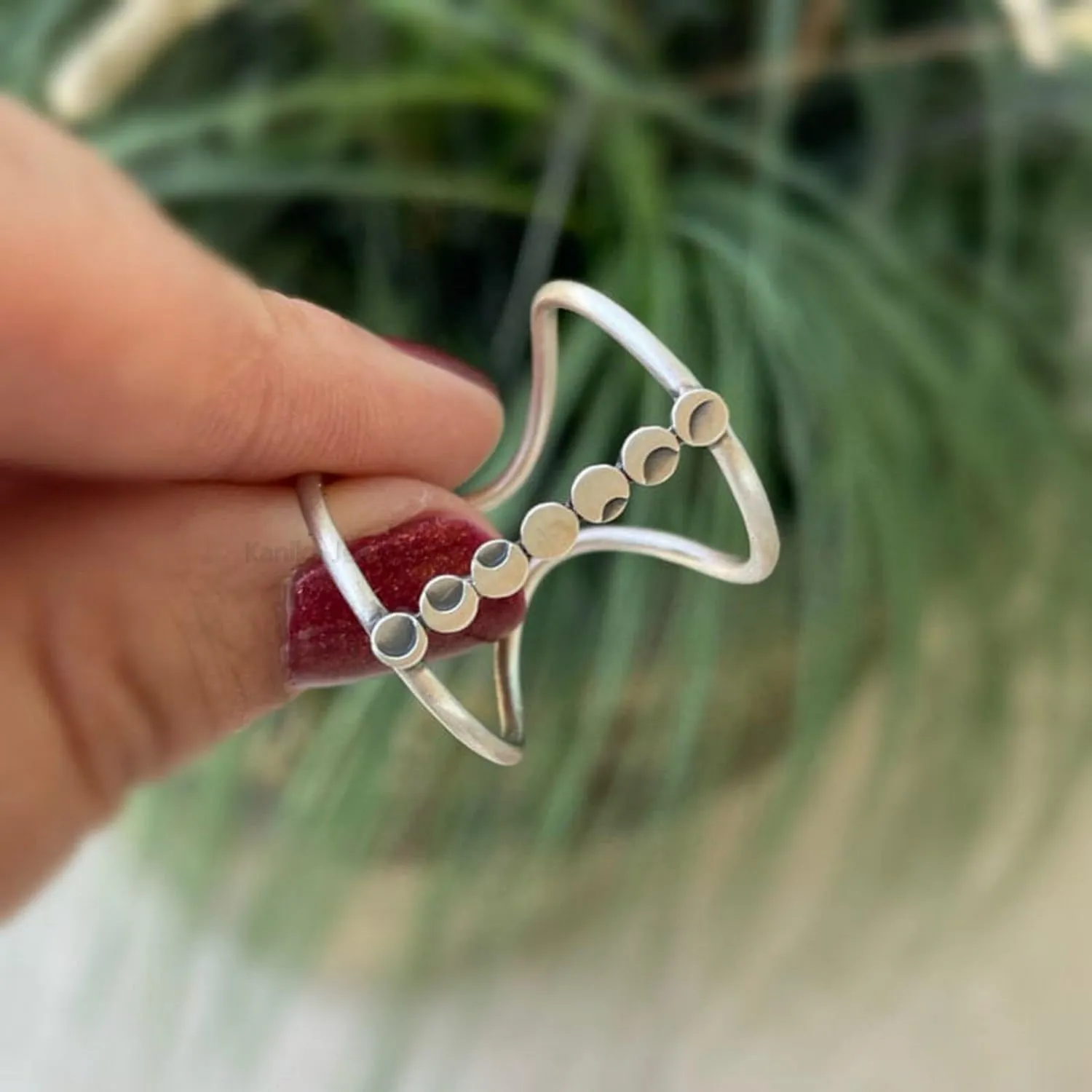 Sterling Silver Arthritis Ring for Women, Grandmother, Daughter, Father, Boy, Men, Simple Midi Splint Knuckle Ring, Thumb Statement Ring, Mothers Ring Gift, Moon Phase Ring