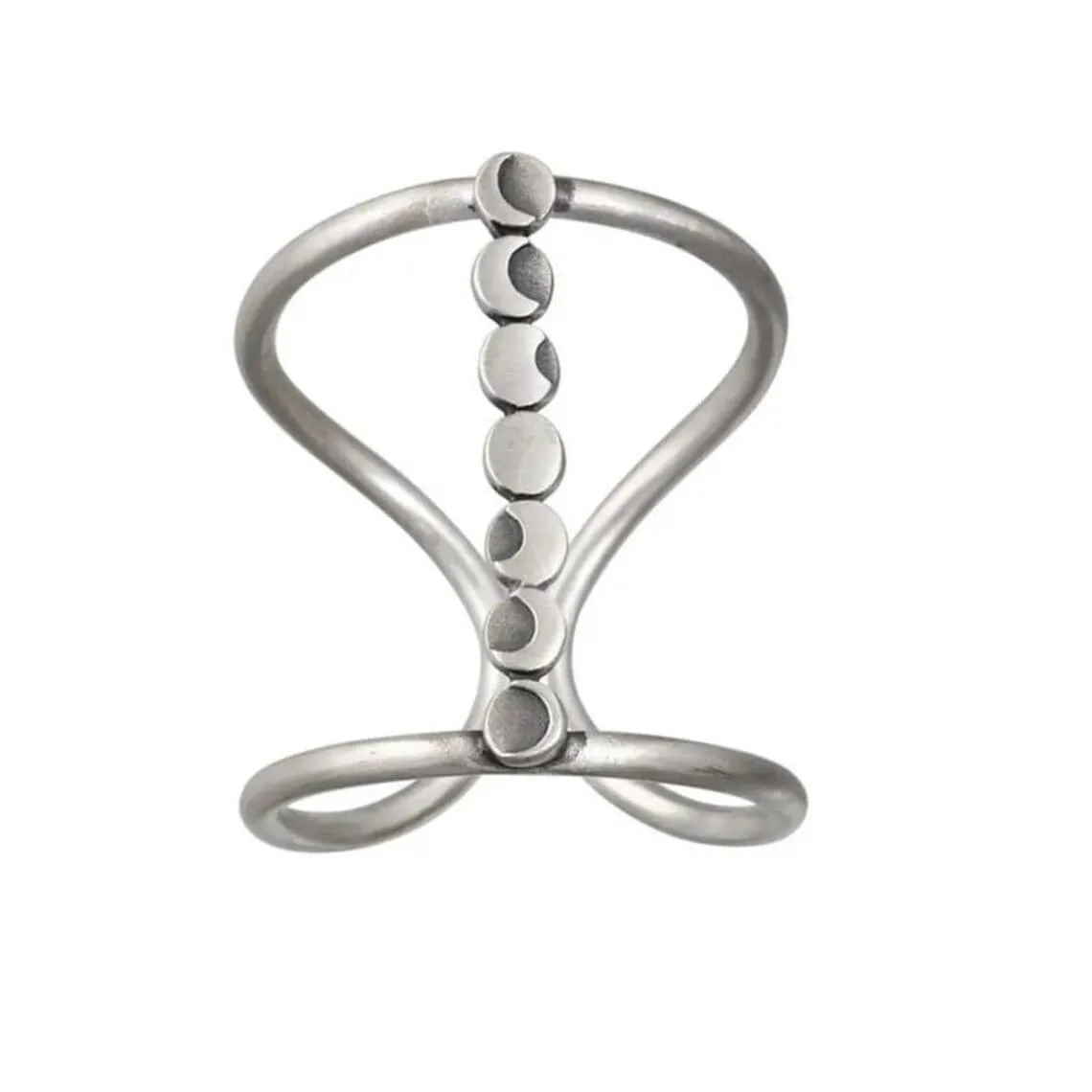 Sterling Silver Arthritis Ring for Women, Grandmother, Daughter, Father, Boy, Men, Simple Midi Splint Knuckle Ring, Thumb Statement Ring, Mothers Ring Gift, Moon Phase Ring