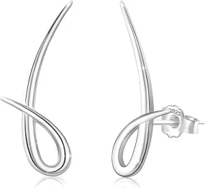 Sterling Silver Earrings for Cartilage Dainty Studs White Earring Hypoallergenic Minimalist Piercing Sparkling Jewelry Valentine Birthday Gifts for Women
