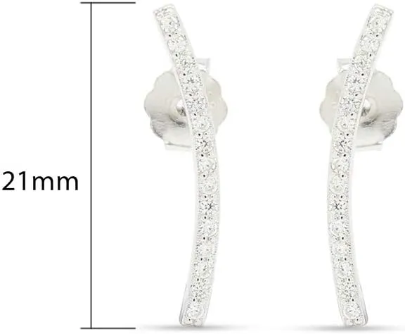 Sterling Silver Stud Earrings for Women Dainty Feather, Starburst, Lightning Bolt, Nail, Curved Bar, Disc, Pineapple with push-back Earrings, Gift For Her