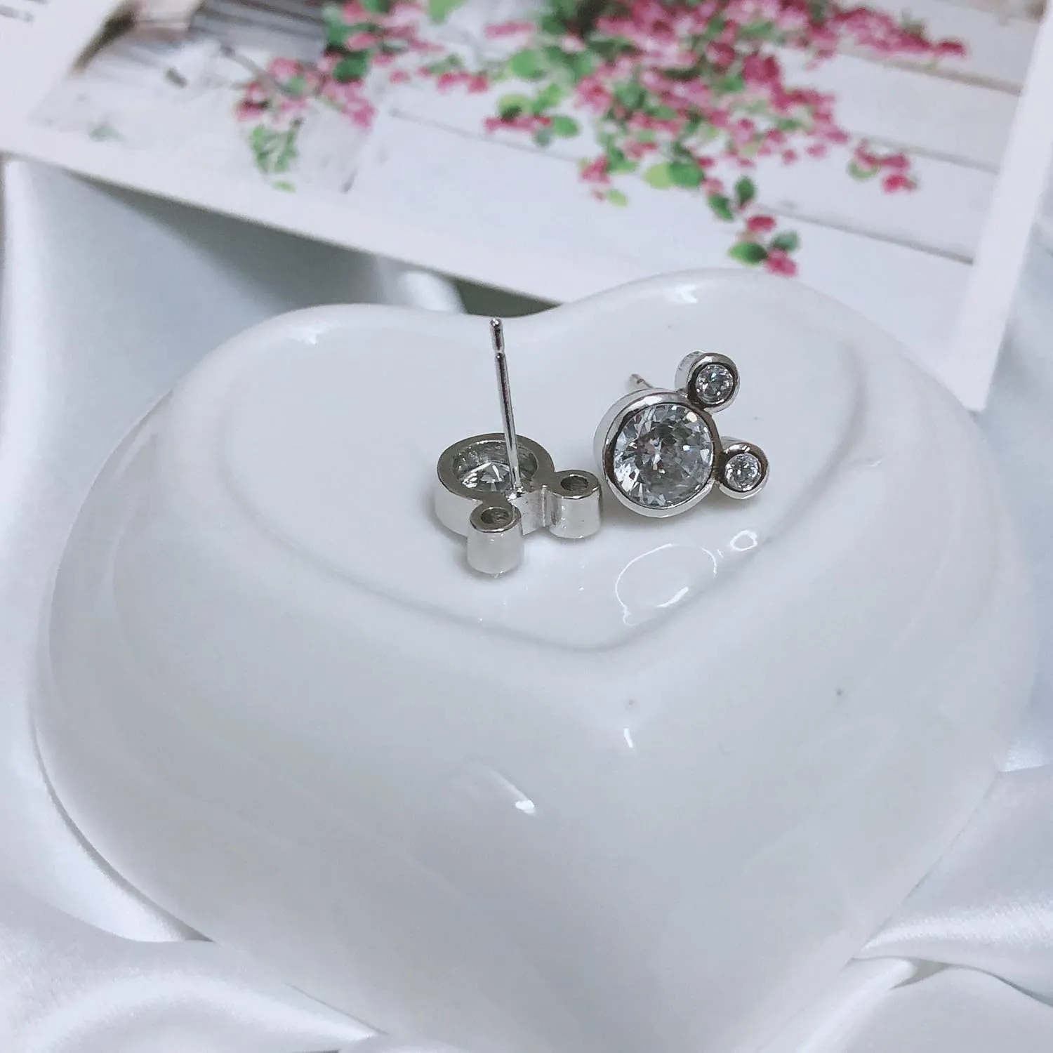 Stud Earring,S925 Silver Stud Earrings with Sparkling CZ Birthstone,Cute And Charm Stud Ear jewelry for Women Girl Gift,Hypoallergenic,6 Colors Available with Jewelry Box