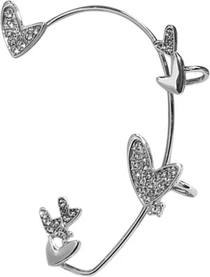 stud heart-shaped ear clips, non-pierced zircon star rhinestone cuff wrapped door knocker earrings