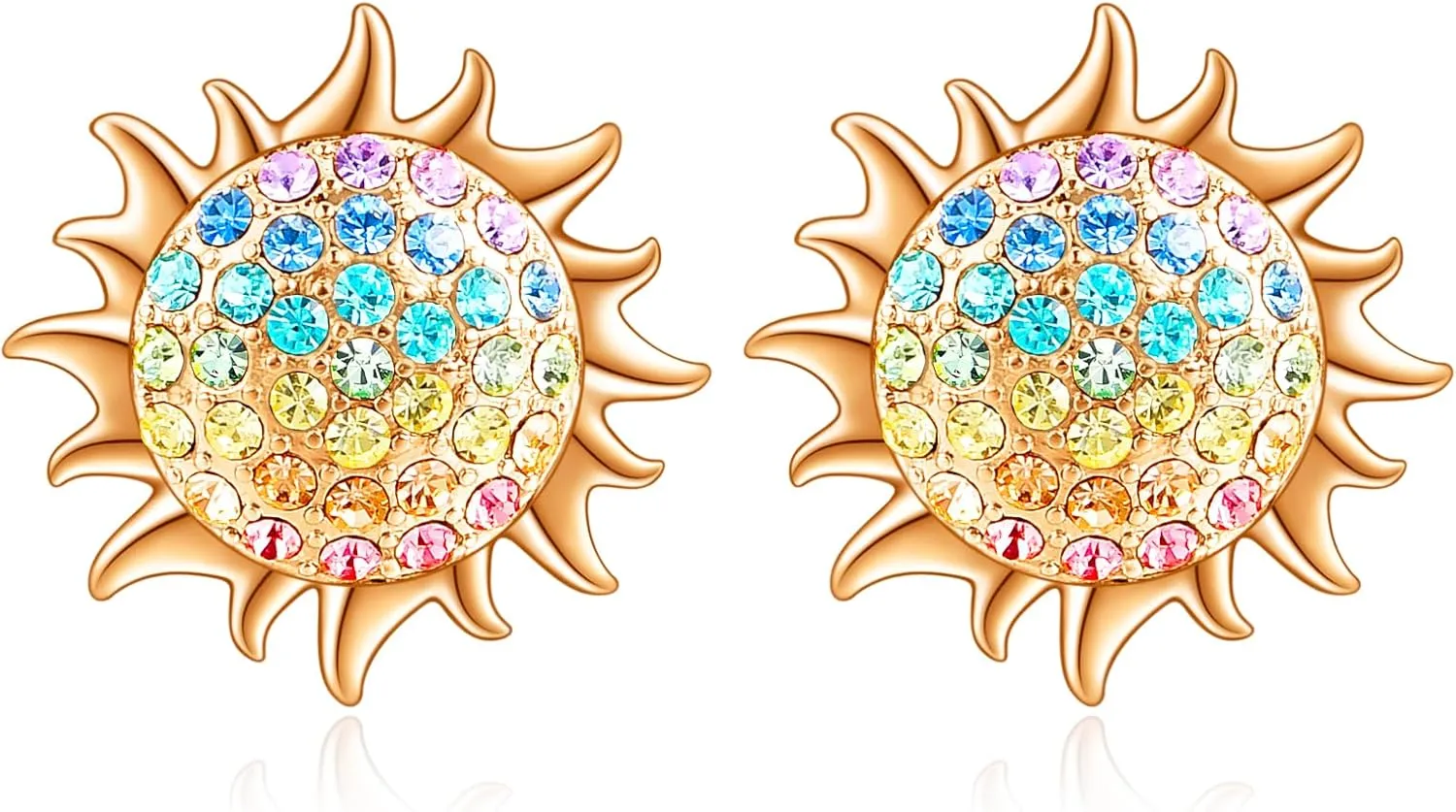 Sun Moon Earrings for Women,Star Lightning Bolt Stud Earrings Gifts Jewelry for Women