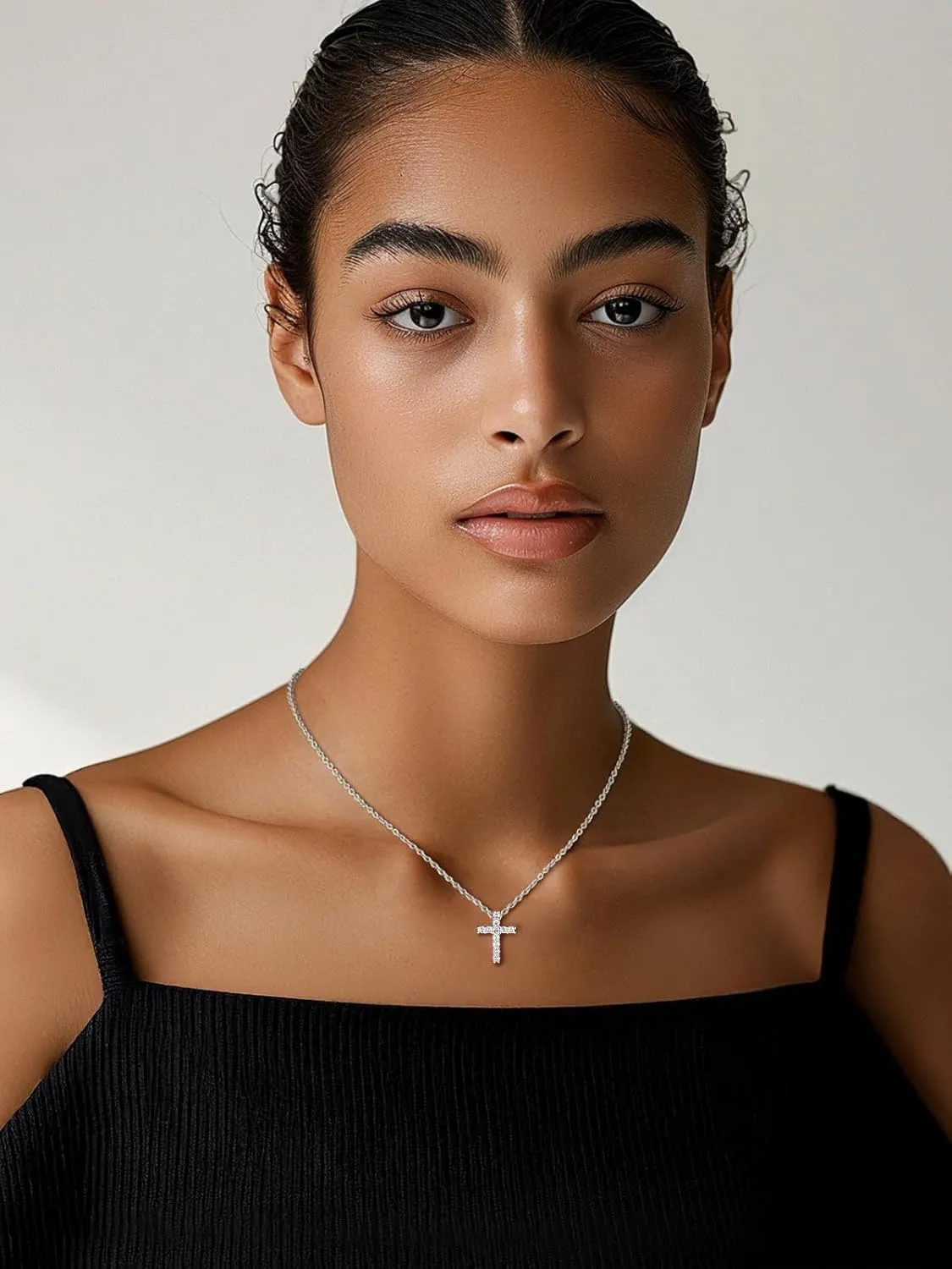 Supcare Dainty Cross Necklace with Messaged Card, Hypoallergenic Stainless Steel Crucifix Pendant with Adjustable Chain 16'' 2'', Trendy Women Christian Gifts to My Mom, Wife,Grandmother,Love