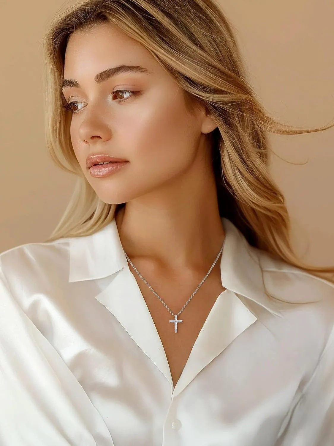 Supcare Dainty Cross Necklace with Messaged Card, Hypoallergenic Stainless Steel Crucifix Pendant with Adjustable Chain 16'' 2'', Trendy Women Christian Gifts to My Mom, Wife,Grandmother,Love