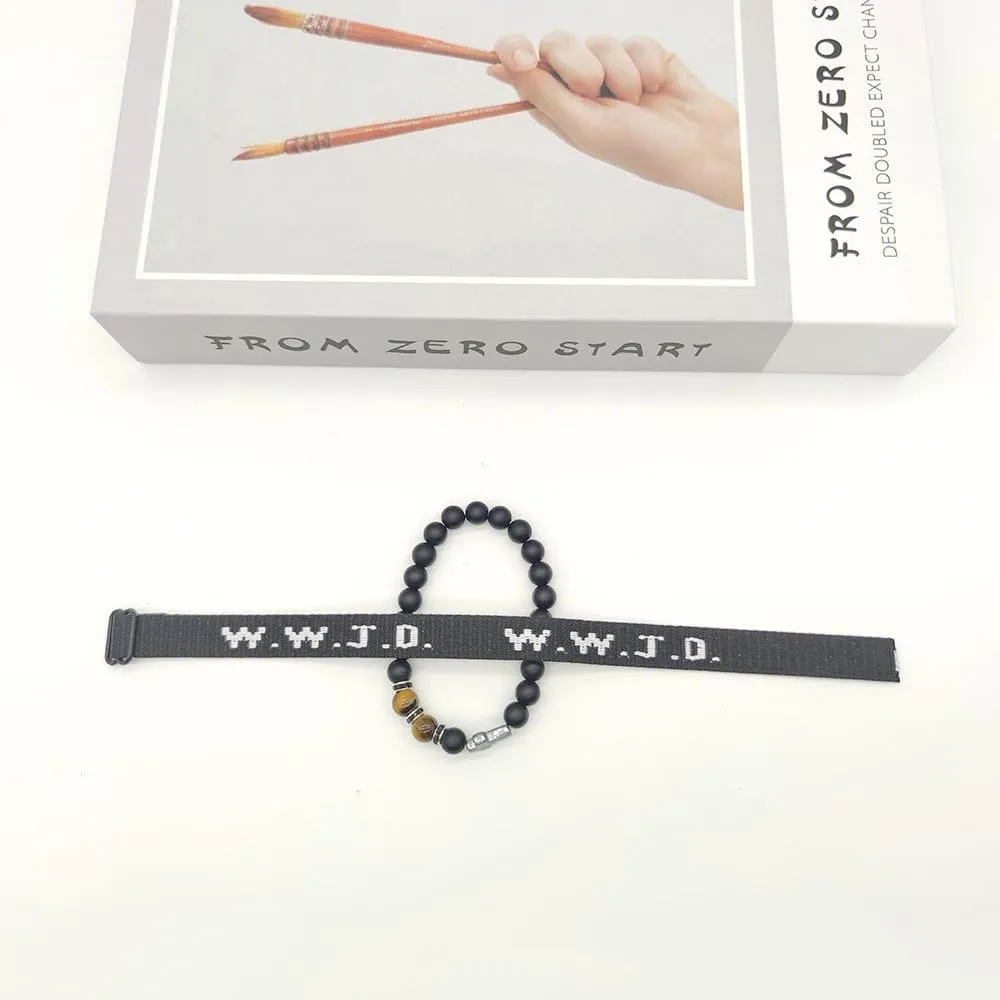 tenghong2021 WWJD Braided Rope Beads Bracelet Set for Women Men What Would Jesus Do Handmade Colorful Bracelets Protection Pray Inspirational Religious Christian Bracelet for Women Gifts Jewelry