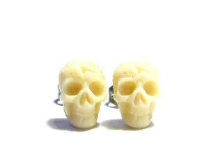 Tiny Skull Earrings - Creepy Jewelry - Halloween - Macabre - Oddity - Glow In The Dark