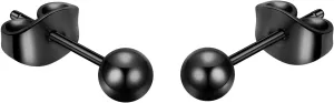 Titanium Ball Earrings Hypoallergenic Studs for Women Men Sensitive Ears Black 3mm 4mm 5mm Titanium Backs