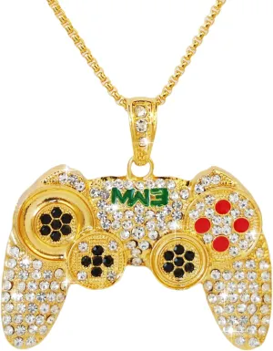 To My Son/Grandson Necklace,Punk Hip Hop Game Controller Necklaces Colorful Crystal Game Console Necklace for Son Grandson Men BFF Friendship