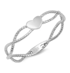 Toe Ring Sterling Silver Heart Infinity Dainty Simple Love Valentine's Day for women Size 4