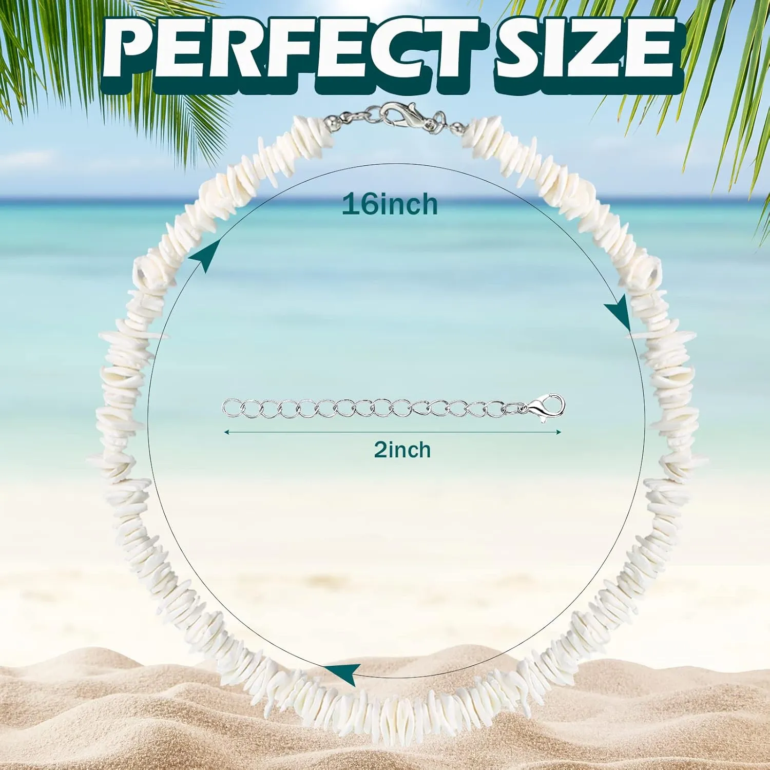 Tondiamo 3 Packs White Puka Shell Necklace Adjustable Seashell Necklace Summer Beach Surfer Sea Shell Beach Choker Jewelry