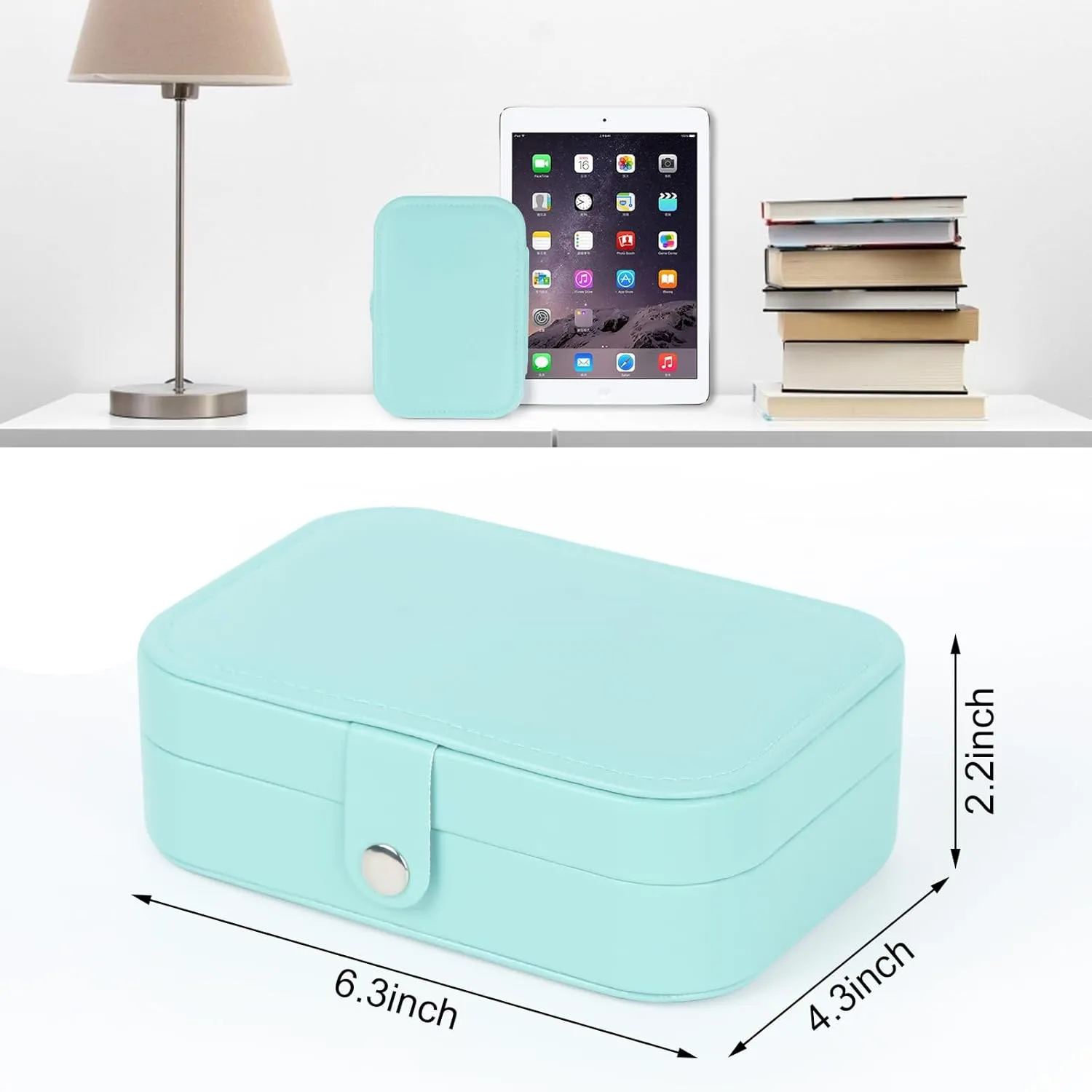 Travel Jewelry Box, PU Leather Small Jewelry Organizer for Women Girls, Portable Mini Travel Case Display Storage Holder Boxes for Stud Earrings, Rings, Necklaces, Bracelets